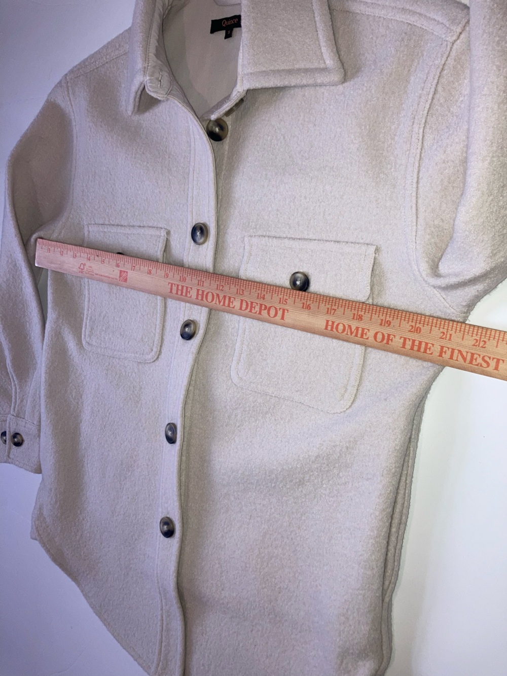 Quince 100% Merino Wool Shirt Jacket in Heather Bone Women’s Small Shacket - Picture 9 of 12